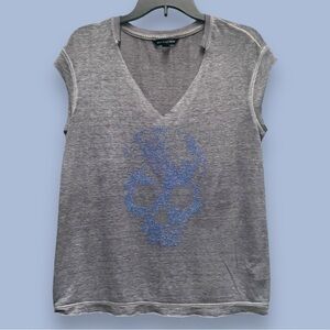 Rock & Republic‎ Grey with Blue  Skull Outline